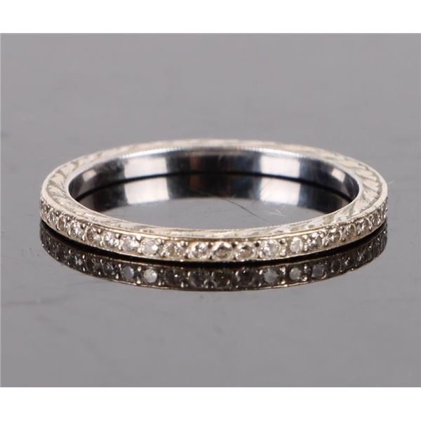 18K WHITE GOLD DIAMOND BAND ENGAGEMENT RING