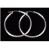 Image 2 : 10K WHITE GOLD LADIES HOOP EARRINGS