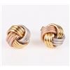 Image 1 : 10K TRI-GOLD KNOT LADIES STUD EARRINGS