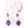 Image 1 : STERLING SILVER AMETHYST LADIES EARRINGS