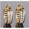 Image 1 : STERLING SILVER CUBIC ZIRCONIUM HOOP EARRINGS