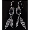 Image 1 : E. LARGO STERLING SILVER NAVAJO ONYX EARRINGS