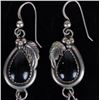 Image 2 : E. LARGO STERLING SILVER NAVAJO ONYX EARRINGS