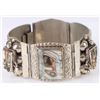Image 2 : ABALONE AZTEC MEXICO STERLING SILVER BRACELET