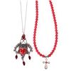Image 2 : RED CORAL STERLING SILVER LADIES RELIGIOUS JEWELRY