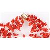 Image 3 : 14K YELLOW GOLD-CLASPED RED CORAL CHIP NECKLACE
