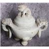 Image 1 : SOLID WHITE JADE ASIAN CARVED INCENSE BURNER