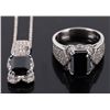 Image 1 : BLACK SPINEL STERLING SILVER JEWELRY SET