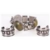 Image 1 : MEXICO STERLING SILVER STONE BRACELET & EARRINGS