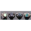 Image 2 : STERLING SILVER OPAL NECKLACE & RINGS - (5)