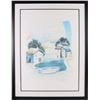 Image 1 : ORIGINAL PASTEL ON CANVAS HOUSES ON LAKE PAINTING