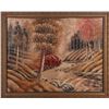 Image 1 : ORIGINAL WOVEN ART DEPICTING A RIVER BEND FRAMED