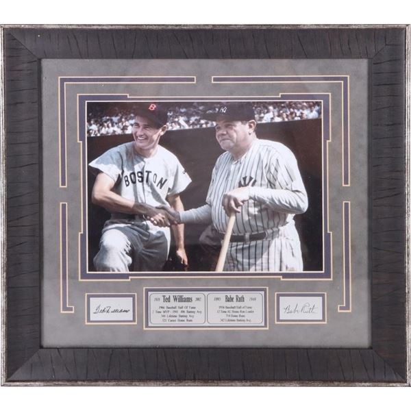 TED WILLIAMS & BABE RUTH COMMEMORATIVE PHOTO