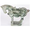 Image 1 : CARVED SPINACH JADE CHINESE HORSE SCULPTURE