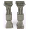 Image 2 : ANTIQUE CHINESE PORCELAIN CELEDON GU VASE PAIR