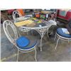 Image 1 : Ornamental Iron Round Patio Glasstop w/4 Chairs