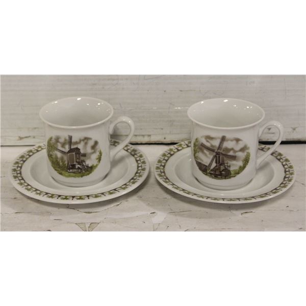 4 PC VINTAGE SCHWARZENHUMMER PORZELLAN CUP &