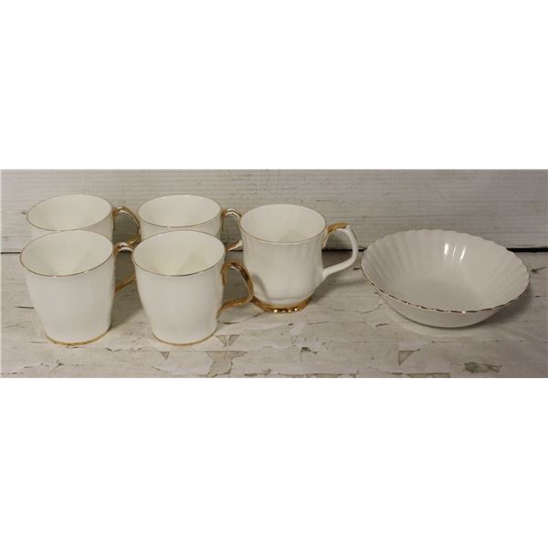 6 PIECE ROYAL ALBERT VAL D'OR 1 CUP CHIP