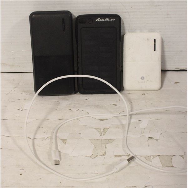 LOT OF 3 POWER BANKS INCL EDDIE BAUER