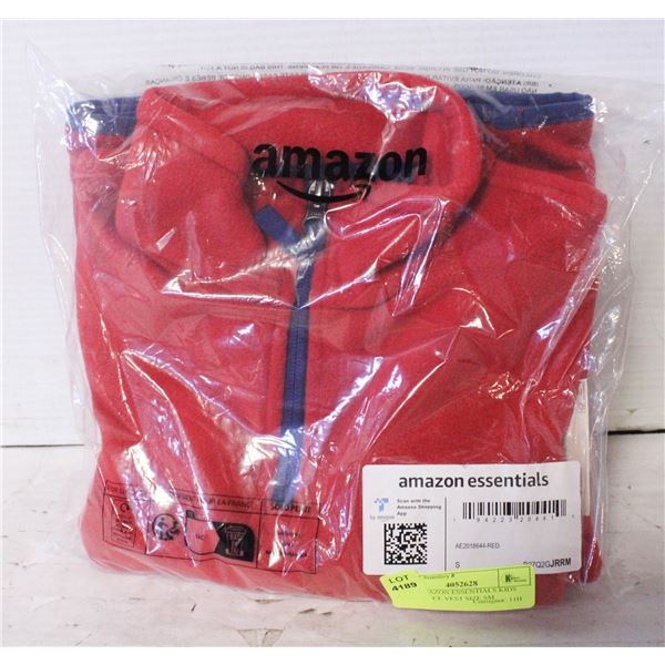 NEW AMAZON ESSENTIALS KIDS RED FLEECE VEST SIZE SM