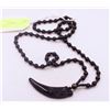 Image 1 : BLACK NATURAL STONE WOLF TOOTH PENDANT