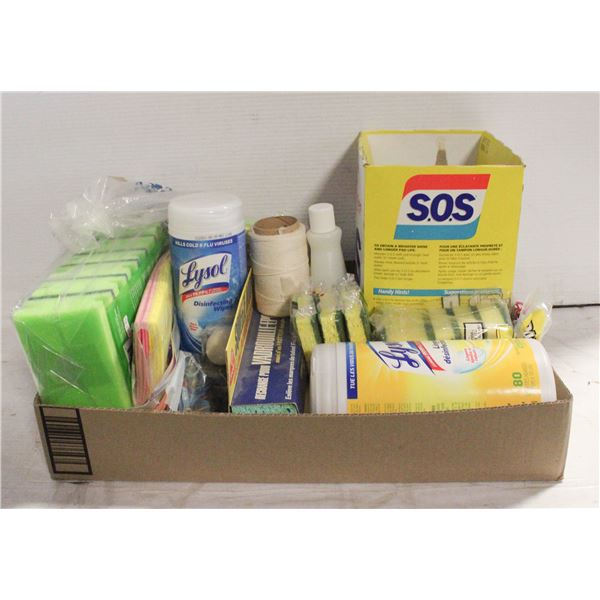 HOUSE CLEANING PRODUCTS, SOS, LYSOL, SPONGES