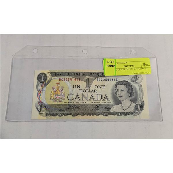 UNCIRCULATED 1973 CANADA $1 BILL