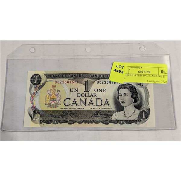 UNCIRCULATED 1973 CANADA $1 BILL