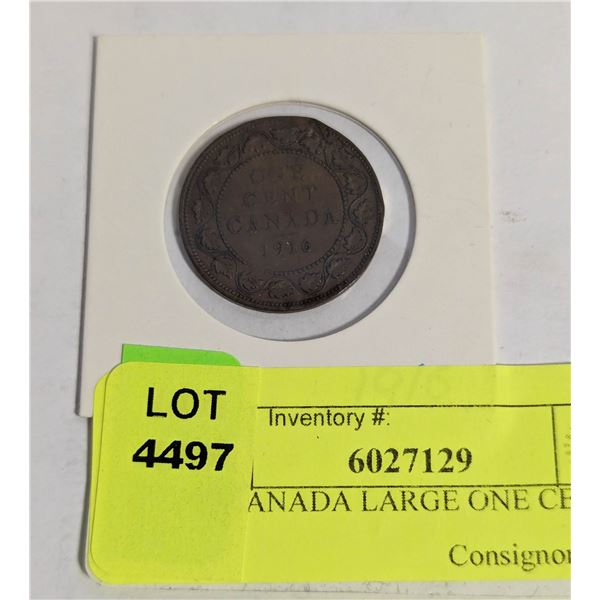 1916 CANADA LARGE ONE CENT COIN