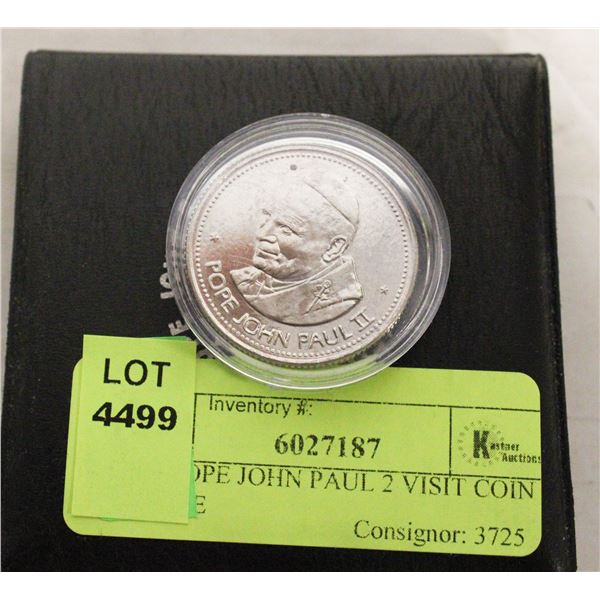 1984 POPE JOHN PAUL 2 VISIT COIN IN CASE