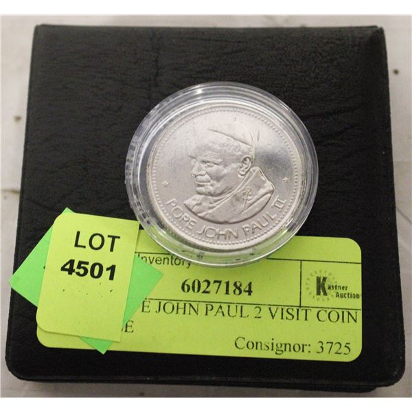 1984 POPE JOHN PAUL 2 VISIT COIN IN CASE