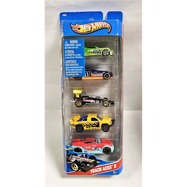 NIB HOTWHEELS 5PK; TRACK ACES 5- HW RACING SERIES