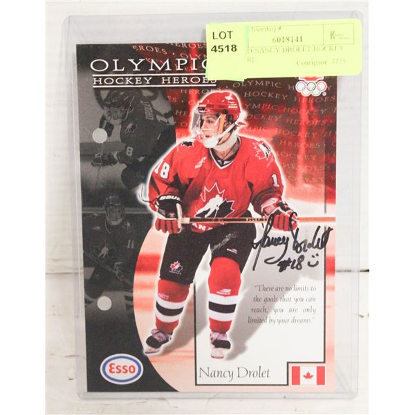 SIGNED NANCY DROLET HOCKEY PICTURE