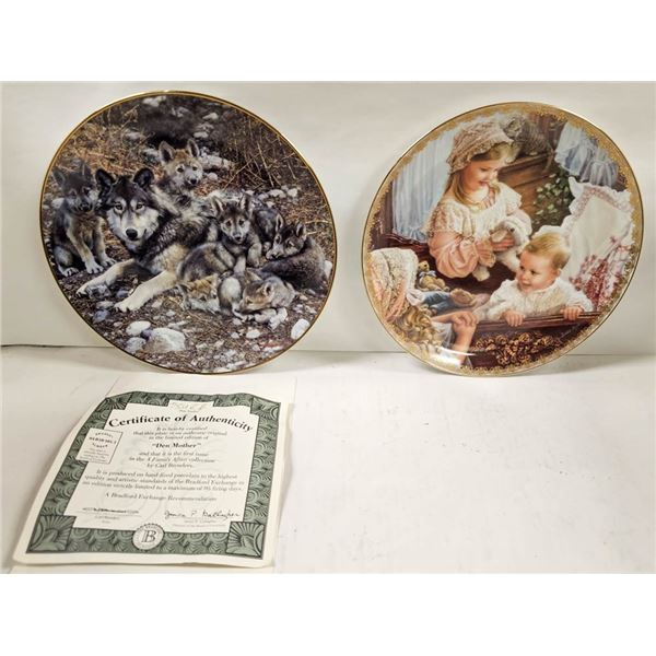 SET OF 2 BRADFORD EXCHANGE COLLECTIBLES PLATES;