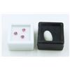 Image 1 : #81- RHODOLITE GARNET  0.85CT & WHITE Sapphire