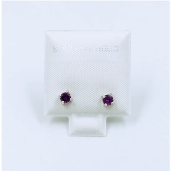 #06-PURPLISH PINK RHODOLITE GARNET EARRINGS