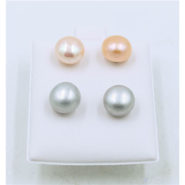 #61-NATURAL AKUYA PEARL EARRINGS 2 SET
