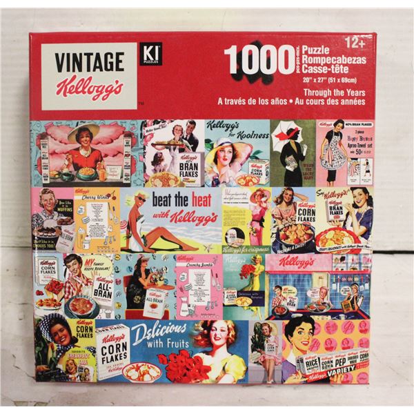 NEW SEALED VINTAGE KELLOGGS 1000 PIECE PUZZLE