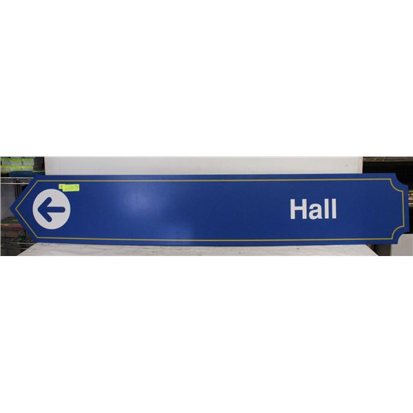CUSTOM MADE COATED METAL DIRECTIONAL SIGN -