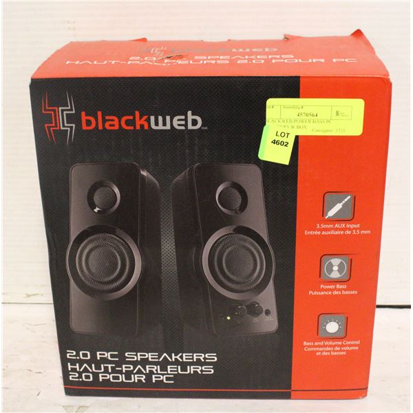 BLACKWEB POWER BASS PC SPEAKERS W BOX
