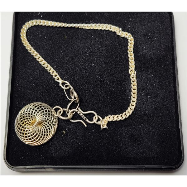 25)  SILVER TONE 7" CHAIN BRACELET WITH HOOK