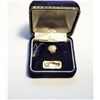 Image 1 : 10)  VINTAGE PEARL AND CZ TIE TAC IN VELVET GIFT