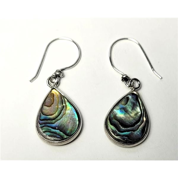 23)  NATURAL PEAR SHAPED MULTICOLORED ABALONE