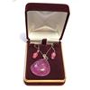 Image 1 : 14)  PEAR SHAPED HOT PINK CRACKED CRYSTAL PENDANT