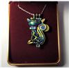 Image 1 : 18)  RAINBOW TITANIUM TIBETAN SILVER CAT PENDANT