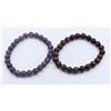 Image 1 : #45-NATURAL RED TIGER & AMETHYST BEAD BRACELET