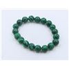 Image 1 : #43-GREEN MALACHITE BEAD BRACELET 7.5"