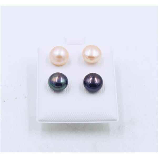 #65-NATURAL AKUYA PEARL EARRINGS 2 SET