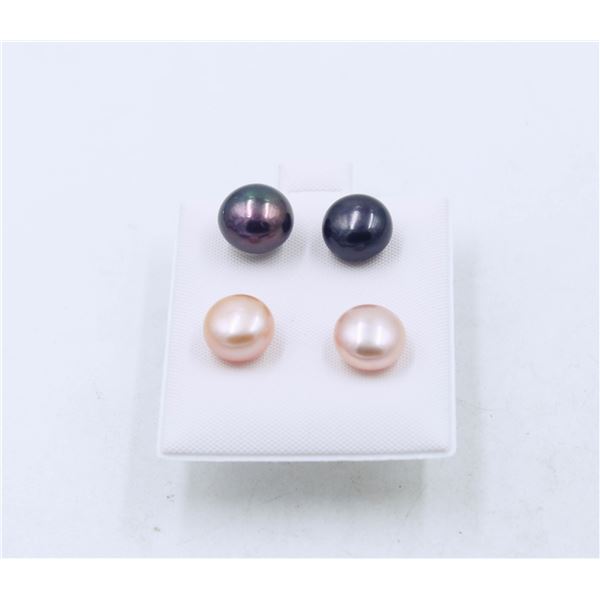 #67-NATURAL AKUYA PEARL EARRINGS 2 SET