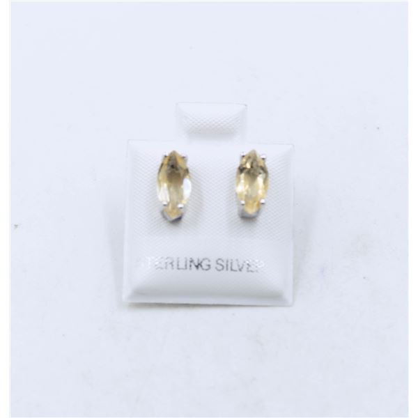 #08-YELLOW CITRINE GEMSTONE EARRINGS